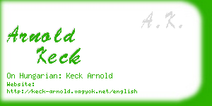 arnold keck business card